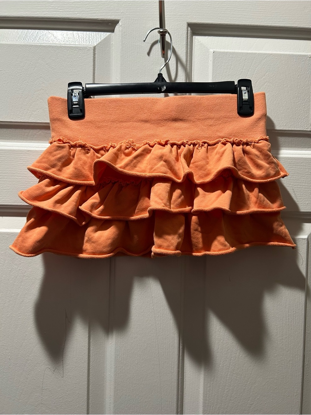Edikted Women’s Martina Ruffle Orange  Terry Mini Skirt Size Small